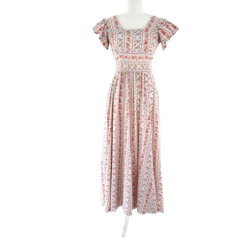 Floral Printed Maxi Dress - Pink Cream